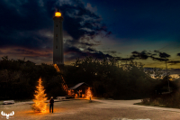 14152 - Christmas tree and person at Nr.Lyngvig Fyr lighthouse